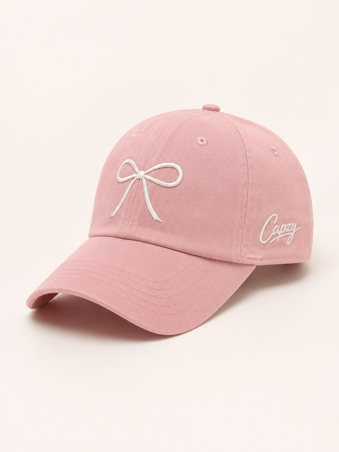 Capzy Coquette Bow Cap – Soft Pink