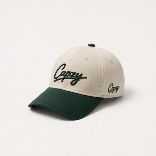 Capzy beige green signature